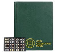 Album de collection de pièces 200 pochettes 10 feuilles | Uncle Paul classeur de rangement pour pièces support de collection grand format pour Livre Penny Cent Euro vert CS0220GR