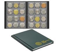 Album De Collection De Pièces avec 120 Poches - Convient Aux Pièces De Moins De 25mm, Porte-Pièces À Poche De 30x30mm/1,2x1,2 Pouce, Livre De Rangement pour Penny, Euro CS0112GR