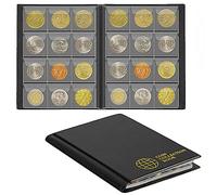 Album de Collection de pièces de Monnaie 120 Poches - 3,0x3,0 cm/1,2x1,2 Pouces Porte-Monnaie Livre Album de Stockage D'Argent Penny Pocket pour collectionneurs Noir CS0112BK