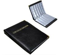 Album de collection de pièces de monnaie - Monnaie de Paris - 480 pochettes - Cuir artificiel - Portable - Noir