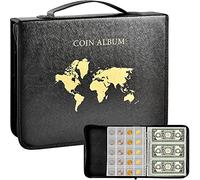 Album de collection de pièces de monnaie pour collectionneurs, 200 pochettes de rangement avec 30 pochettes de collecte de monnaie pour fournitures de collection de pièces, billets commémoratifs,