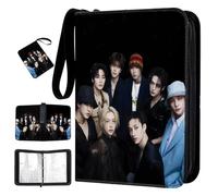 Album de collection pour cartes, Classeur Carte 4 Pochettes,50 Pages Album Carte,Kpop Idole skz Dessin Photocards Holder, Portable et étanche, pour affichage de cartes et protection,cool