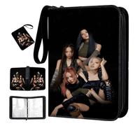 Album de collection pour cartes,KPOP Jenny Jisoo Lisa Rose Dessin Photocards Holder,Classeur Carte 4 Pochettes,Portable et étanche,50 Pages Album Carte,pour affichage de cartes et protection,Lisa