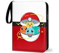Album de collection pour cartes Pokémon - 50 pages - Capacité : 400 cartes à collectionner - Avec fermeture éclair - Classeur pour cartes Pokémon - En polyuréthane - Surface étanche (R4)