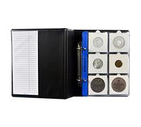 Album de collection pour pièces en étuis numismatiques en carton, 120 pochettes 50mm x 50mm. Classeur S avec 20 feuilles