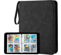 Album de collection pour Pokémon cartes 50 pages 400 pochettes Portable Étanche Avec surface PU Fermeture éclair Poignée de transport Porte cartes Classeur et organiseur