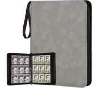 Album de collection pour Pokémon cartes 50 pages 900 pochettes Portable Étanche Avec surface PU Fermeture éclair Poignée de transport Porte cartes Classeur et organiseur (Gris)