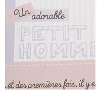 Album de naissance garçon bleu 22,5 x 22,5 cm - 6 pages, 120 emplacements photos 10 x 15 cm