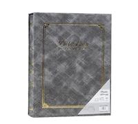 Album De Photos Grand Album Photo Intert 4D de 6 pouces, 200 Pages, papier Scrapbook familial, Album Photo de mariage, Album Scrapbooking(Grey)