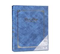 Album De Photos Grand Album Photo Intert 4D de 6 pouces, 200 Pages, papier Scrapbook familial, Album Photo de mariage, Album Scrapbooking(Blue)