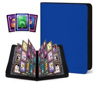 Album de Protection Toploader pour 288 Toploaders - Grande Capacité 9 Emplacements, Zippé Sans Anneaux Classeur Collection Toploader pour Cartes de Sport, Football, Collection (Bleu Foncé)