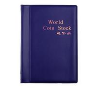 Album de rangement à 120 pochettes - 120 pochettes - Convient pour le rangement de 120 pièces de monnaie - 10 pages - Chaque page peut contenir 12 (bleu)