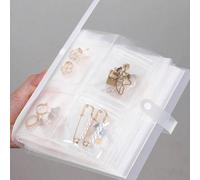 Album de rangement de bijoux transparent en PVC grande capacité - Rangement multifonctionnel pour boucles d'oreilles, bagues et colliers, avec sacs anti-oxydation, matériau blanc, facile à nettoyer, c