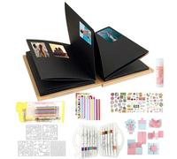 Album de Scrapbook Accordéon, DIY Livre de Mémoires en Papier Fait à la Main Petit Livre de Souvenirs - Album de Scrapbook DIY Bricolage Photo pour Graduation Mariage Anniversaire Festivités Fête de