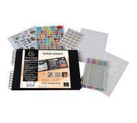 Album de scrapbooking - 32x22cm - Noir - Inclus stickers, feutres, pochoirs, coins photos - Exacompta