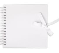 Album de scrapbooking, blanc, 20,5 x 20,5 cm, 40 feuilles, album spirale en carton kraft