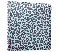 Album de scrapbooking en cuir synthétique avec motif imprimé léopard aqua autocollant pour mariage, voyage, famille