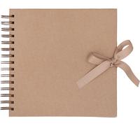 Album de scrapbooking, marron, 20,5 x 20,5 cm, 40 feuilles, album spirale en carton kraft