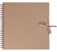 Album de scrapbooking, marron, 30,5 x 30,5 cm, 40 feuilles, album spirale en carton kraft