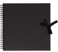 Album de scrapbooking, noir, 30,5 x 30,5 cm, 40 feuilles, album spirale en carton kraft