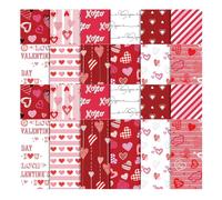 Album de scrapbooking pour la Saint-Valentin - Papier spécial rose 24 pièces - 12 motifs double face rose et rouge | Papier artisanal décoratif pour cartes, albums et emballages cadeaux