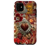 Album de Scrapbooking Vintage en mosaïque sacré cœur Soleil Rouge Coque pour iPhone 11