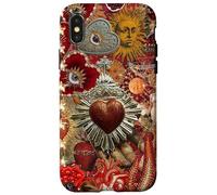 Album de Scrapbooking Vintage en mosaïque sacré cœur Soleil Rouge Coque pour iPhone X/XS