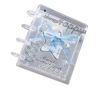 Album de stickers transparents, classeur photo transparent, carnet réutilisable à 4 anneaux, motif ruban pour ballet, 20 pages intérieures, organisateur de photos avec cartes autocollantes, racco