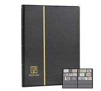 Album de tampons de reliure, 100 pochettes 40 côtés noirs, couverture rembourrée en similicuir noir, dossier de rangement à collectionner pour tampons en papier AS0105BK