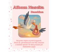 Album Nascita Bambina: Dal primo respiro ai primi traguardi: diario da personalizzare con foto, emozioni e momenti speciali. Un dono prezioso per neomamme e papà
