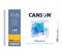 Canson-Infinity Album spiralé petit côté Montval papier aquarelle grain fin 12 feuilles A3 300 g/m²