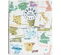 Album Photo 13 x 20 cm Around The World - 96 Pochettes et Couverture Souple | Album Photo Enfant,Album Photo Pochette,Blanc