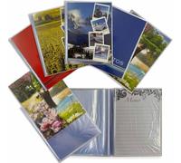 Album photo 15 x 23 cm avec couverture transparente souple et flexible, 5 supports pour un total de 40 photos, capacité pour 200 photos, parfait pour les photos de 15 x 22, 15 x 21, 15 x 20 cm et le