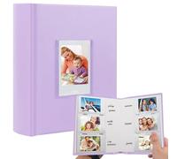 Album photo 180 pochettes pour Fujifilm Instax Mini 12 11 9 8, appareil photo polaroïd, fenêtre frontale, livre photo avec espace d'écriture pour film polaroïd 2x3 pouces (Purple)