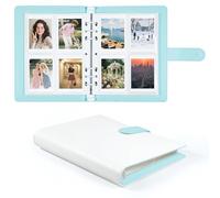 Album Photo 200 Photos 2x3 Pouces, Album Rechargeable en Cuir PU avec Pages Compatible avec Fujifilm Instax Mini 12/11/9/8+/8/99/90/40/7/Evo LiPlay & Polaroid Snap/PIC-300/Z2300 (Bleu)