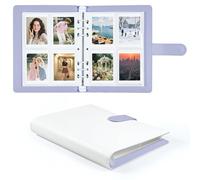 Album Photo 200 Photos 2x3 Pouces, Album Rechargeable en Cuir PU avec Pages Compatible avec Fujifilm Instax Mini 12/11/9/8+/8/99/90/40/7/Evo LiPlay & Polaroid Snap/PIC-300/Z2300 (Violet)