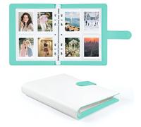 Album Photo 200 Photos 2x3 Pouces, Album Rechargeable en Cuir PU avec Pages Compatible avec Fujifilm Instax Mini 12/11/9/8+/8/99/90/40/7/Evo LiPlay & Polaroid Snap/PIC-300/Z2300 (Vert)