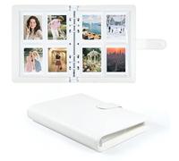 Album Photo 200 Photos 2x3 Pouces, Album Rechargeable en Cuir PU avec Pages Compatible avec Fujifilm Instax Mini 12/11/9/8+/8/99/90/40/7/Evo LiPlay & Polaroid Snap/PIC-300/Z2300 (Blanc)