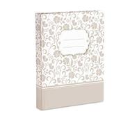 Album Photo 23x30 60 Pages en Carton intercalé de parchemin pour protéger Les Photos Couverture en Papier imprimé avec Finition plastifiée Mate, Blanc et Beige