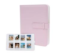 Album Photo à 256 Pochettes - Couverture en Cuir - 6 x 9 cm - capacité - Pages Double Face - Pochettes pour Album de Mariage, Photos de Famille et Souvenirs de Voyage (Rose)
