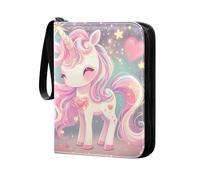 Album photo à collectionner avec pochettes amovibles double face pour plus de 400 cartes, licornes colorées, étoiles scintillantes