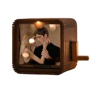 Album photo à manivelle avec lumière, mini album photo, cadre de livre à rabat personnalisé, machine d'animation personnalisée, albums photos mécaniques à manivelle pour couple, famille, fête des