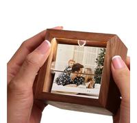 Album photo à rabat personnalisé en bois avec lumière LED et animation à manivelle, excellent cadeau pour les couples, amis, frères et sœurs pour Noël ou anniversaire de mariage