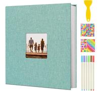 Album Photo Adhesif Diy Traditionnel Scrapbook 40 Pages, Scrapbooking Album Mariage Livre D'or, Idee Cadeau Original Pour Valentin De Noël Anniversaire (Turquoise)