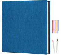 Album Photo Adhésif Scrapbooking 40 Pages, Couverture en Lin DIY Famille Scrapbook 28 X 27 cm, Cadeau Original pour Valentin de Noël Anniversaire Mariage (Beige)