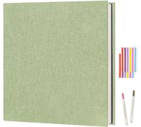 Album Photo Adhésif Scrapbooking 40 Pages, Couverture en Lin DIY Famille Scrapbook 28 X 27 cm, Cadeau Original pour Valentin de Noël Anniversaire Mariage (Beige)