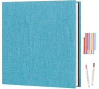 Album Photo Adhésif Scrapbooking 40 Pages, Couverture en Lin DIY Famille Scrapbook 28 X 27 cm, Cadeau Original pour Valentin de Noël Anniversaire Mariage (Beige)