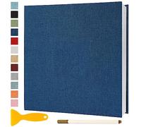 Album Photo Adhesif Vierge 28x27 CM Classeur Photo Livre Photo Personnalisable Scrapbook de Classe Mariage Livre D'or Enfant Bebe DIY Carte Postale, 40 Pages Bleu