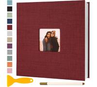 Album Photo Adhesif Vierge 28x27 CM Classeur Photo Livre Photo Personnalisable Scrapbook de Classe Mariage Livre D'or Enfant Bebe Carte Postale DIY, 40 Pages Gris