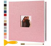 Album Photo Adhesif Vierge 28x27 CM Classeur Photo Livre Photo Personnalisable Scrapbook de Classe Mariage Livre D'or Enfant Bebe Carte Postale DIY, 60 Pages Rose